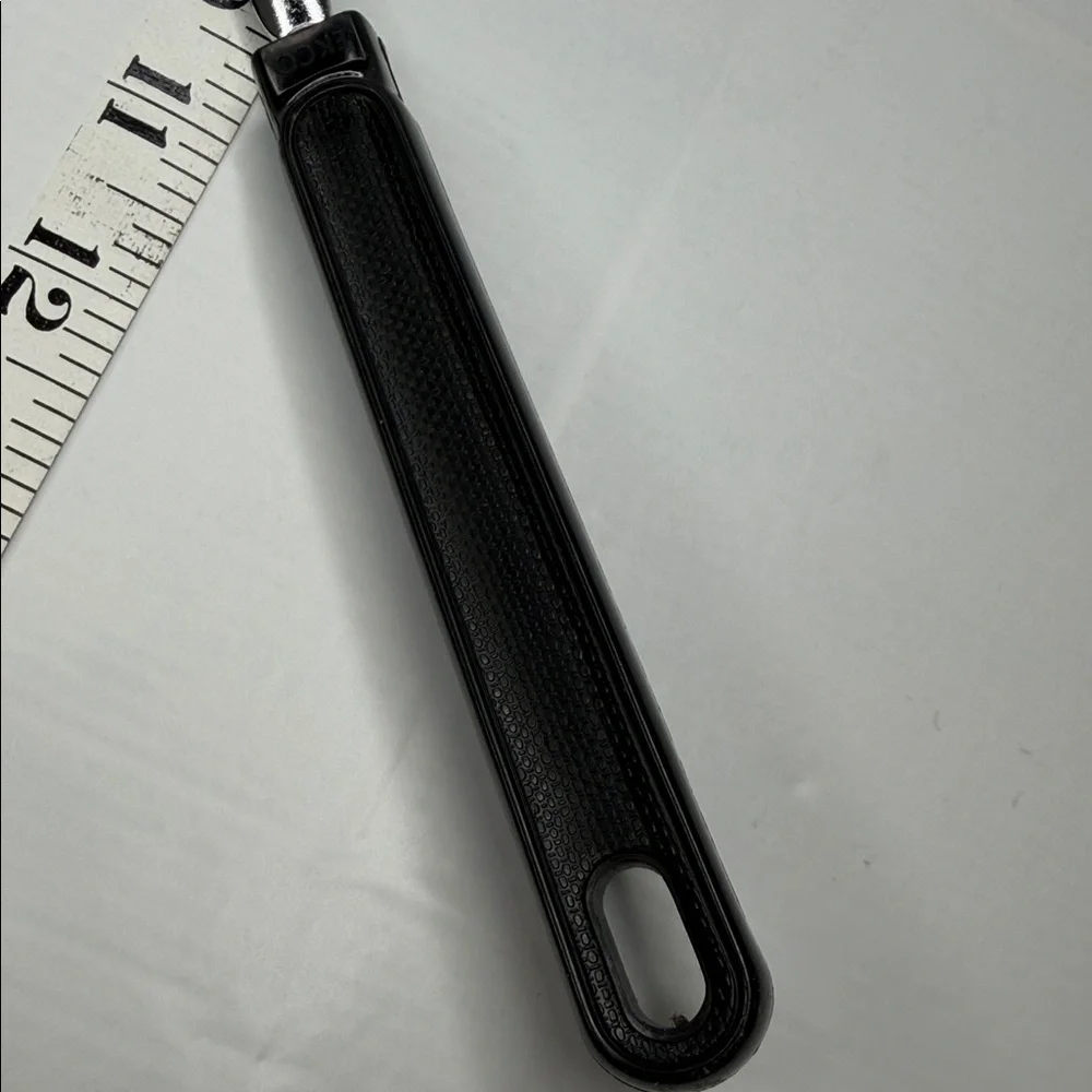 Vintage EKCO USA Slotted Spatula Black Textured Handle